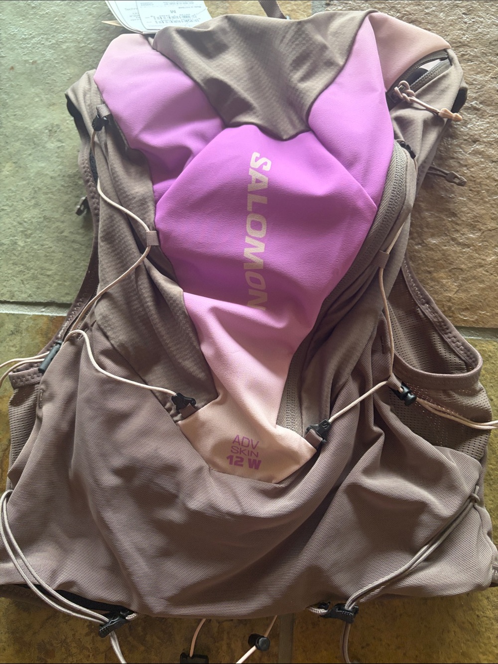 Salomon Women's Brown Hydration Running Vest with Blue Bottles - Picture 6 of 6
